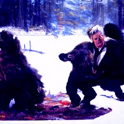 david lynch fighting a bear