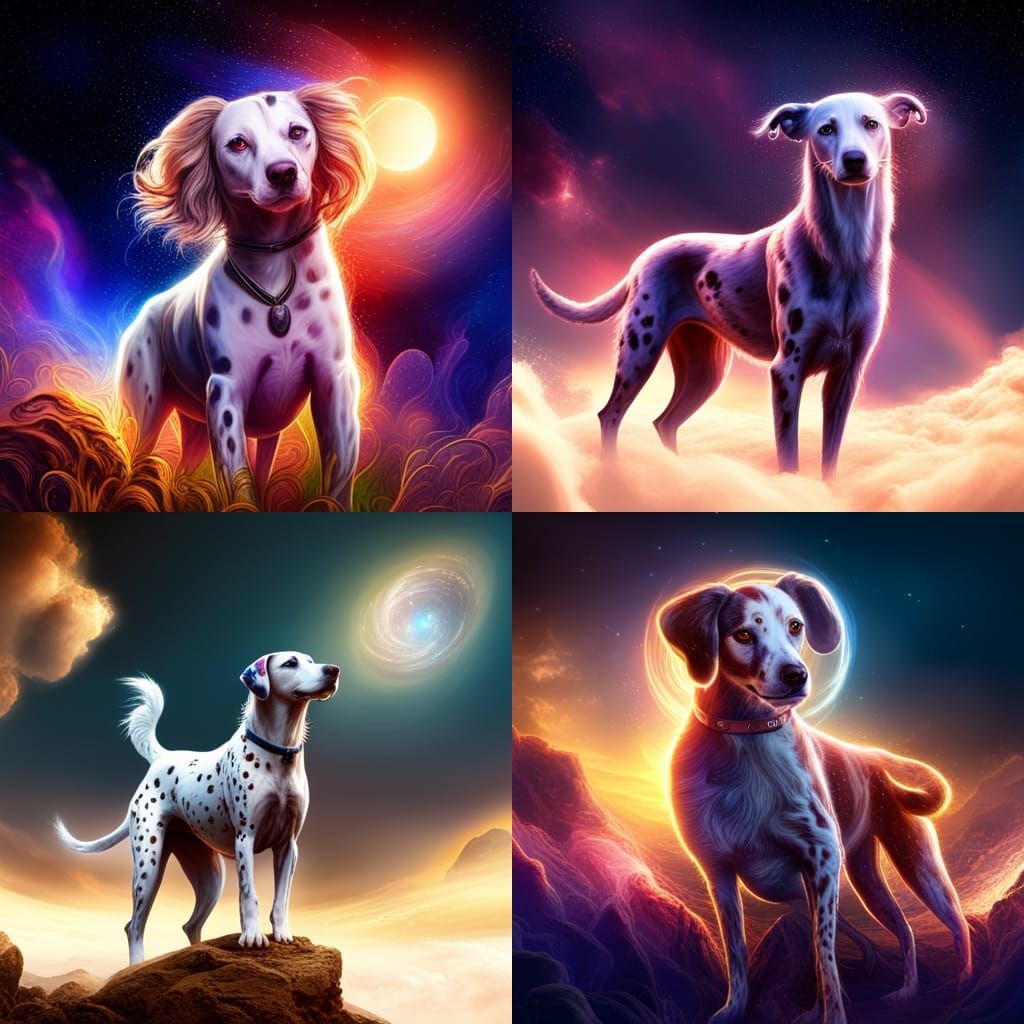Celestial Dalmata dog, magical, mystical, fantasy, universe,...
