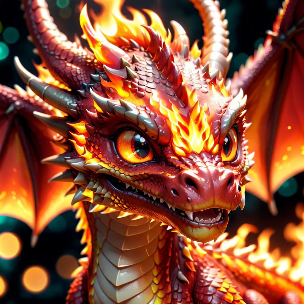 Young Fire Dragon - AI Generated Artwork - NightCafe Creator