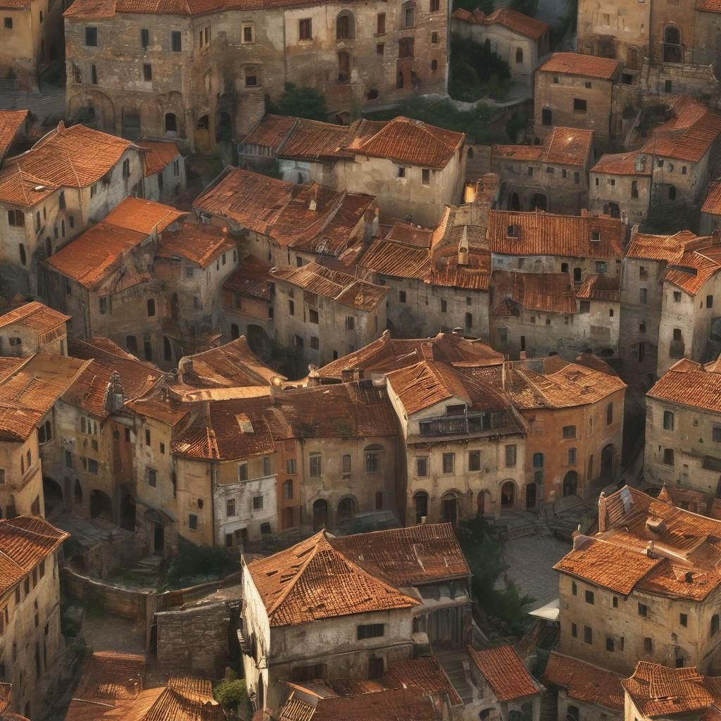 Mysterious, atmospheric and mystical town inspired by hues i...