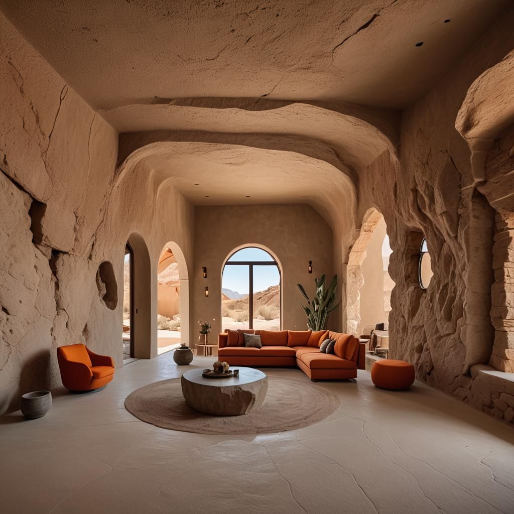 Minimalist Desert Home with Sand Floors and Pool