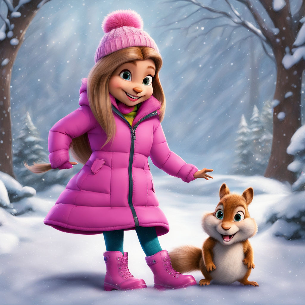 Human Brittany Miller, having some winter fun in the snow