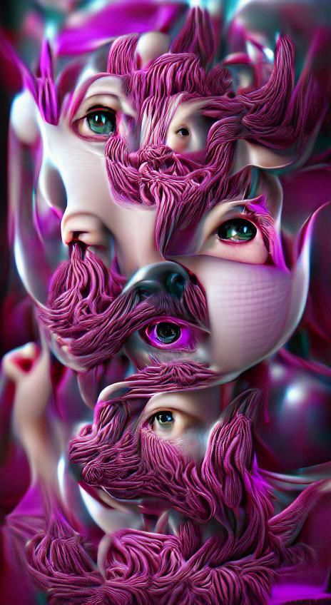 8K 3D surrealism inversion magenta