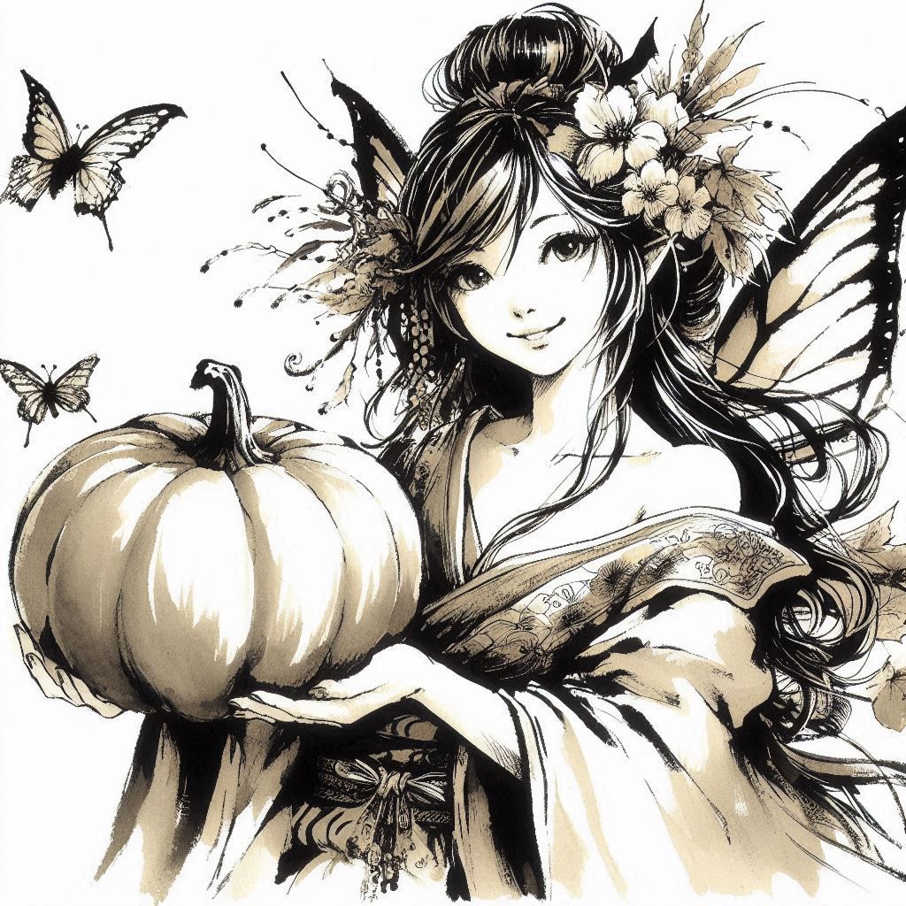 Fairy with pumpkin