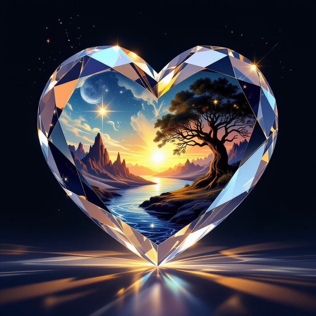Crystal Heart Collision: Light vs. Dark Worlds