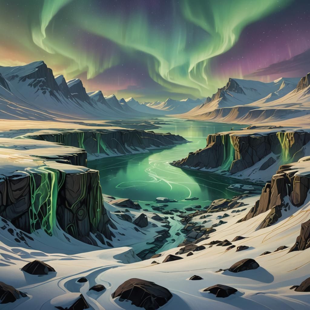 A breathtaking display of the northern lights stretching across a dark, star-filled sky