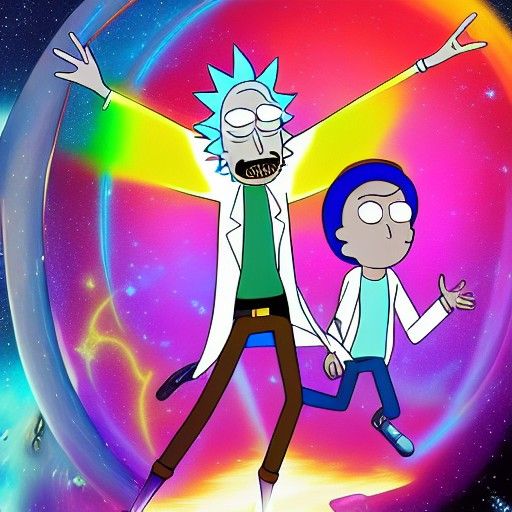 Rick and Morty in the space