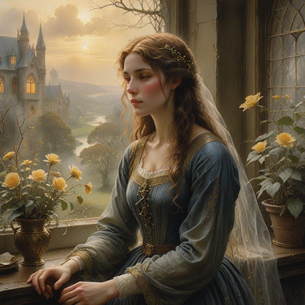 A person gazing out a rainy window, their reflection showing a hint of wistfulness that's hard to put ...  by @studyboost