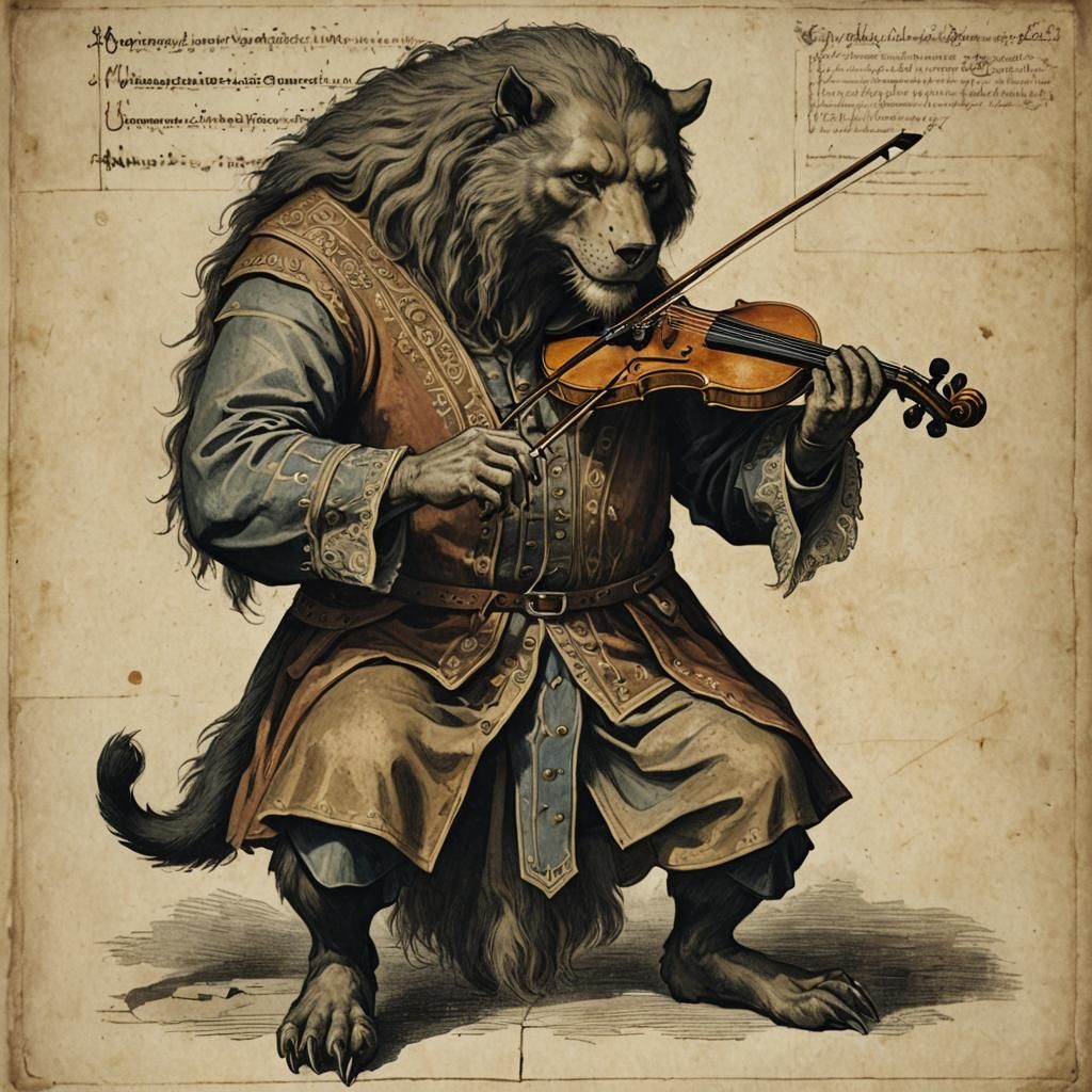 Beast of Gévaudan playing violine