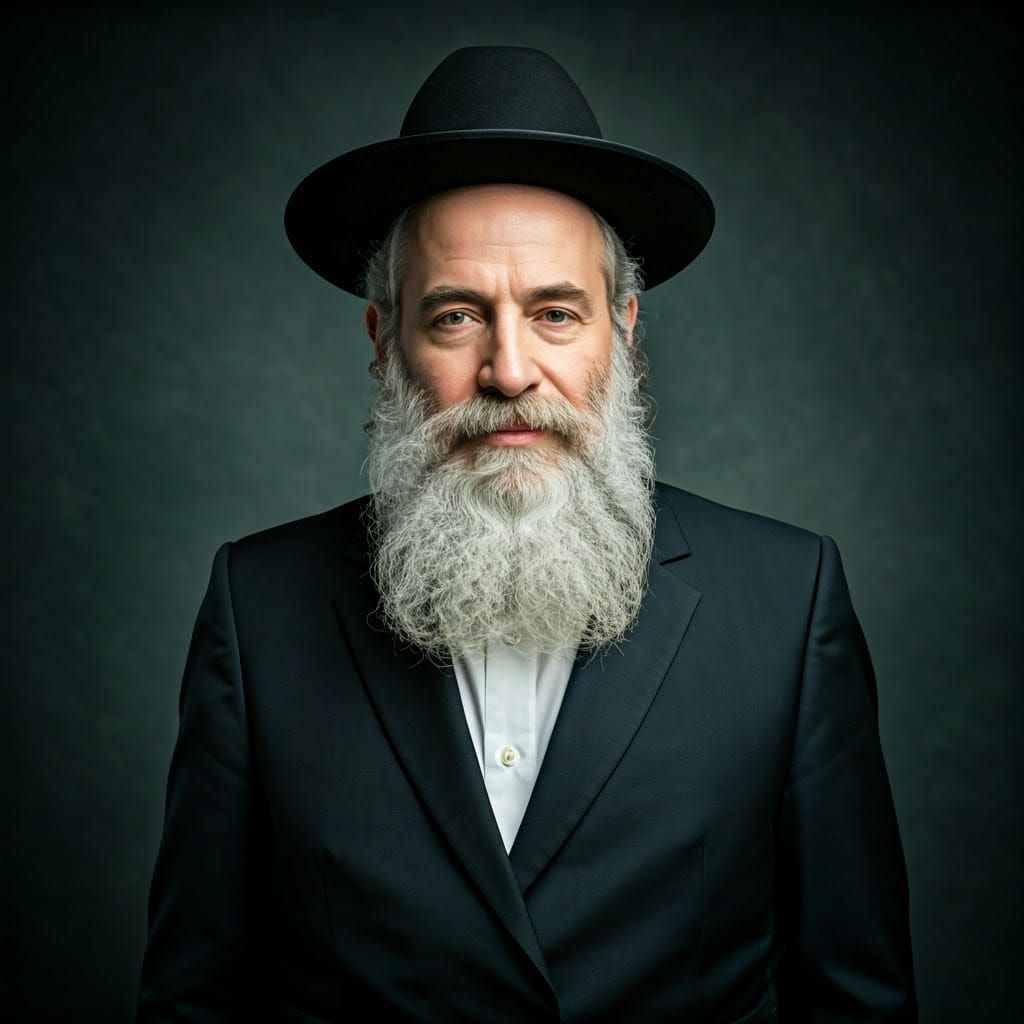 Hasidic Man Portrait in Rembrandt Lighting Style