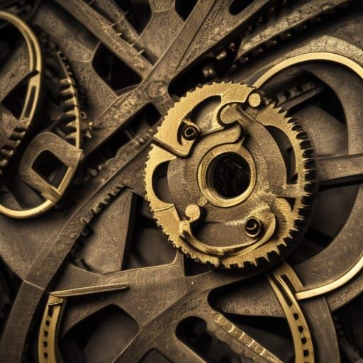 Brass Gears AI Generated Artwork NightCafe Creator