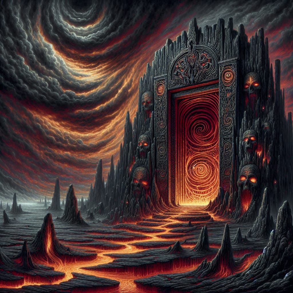 The entrance to Hell in circled the unknown awaits you