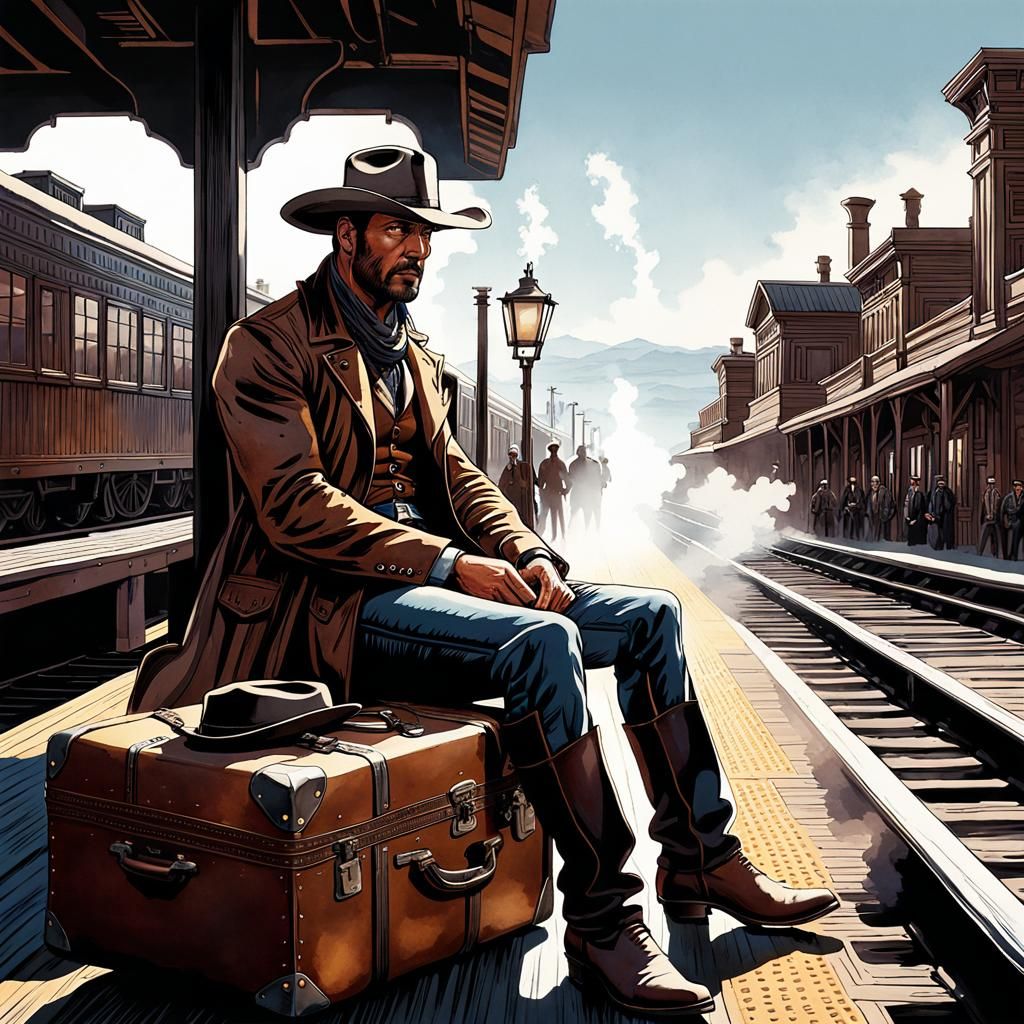 waiting for a train - AI Generated Artwork - NightCafe Creator