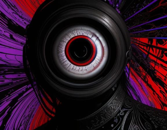 Unsettling Dadaist Collage of a Distorted Face in Void