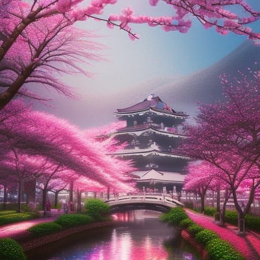 Cherry Blossom Japan Art