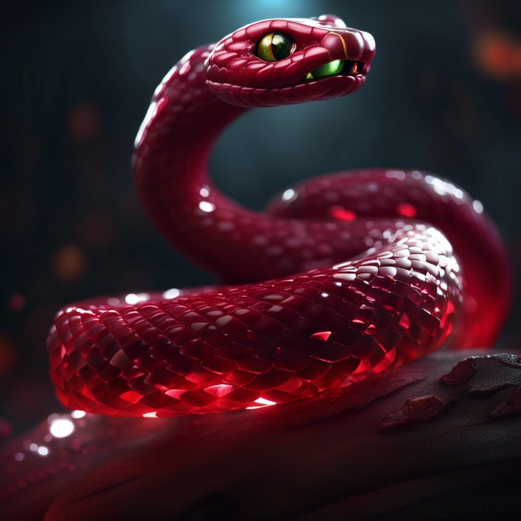 Ruby snake. - AI Generated Artwork - NightCafe Creator