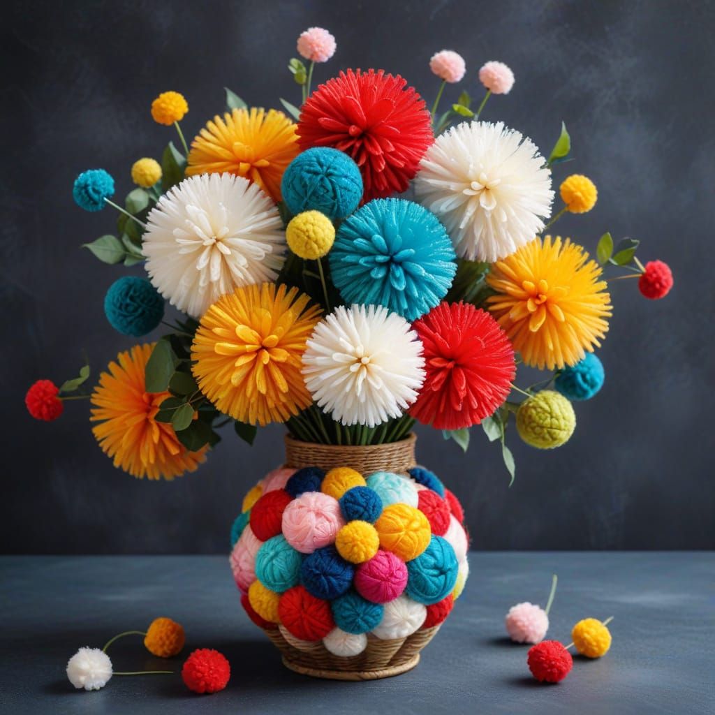Pom pom bouquet  by @Maria