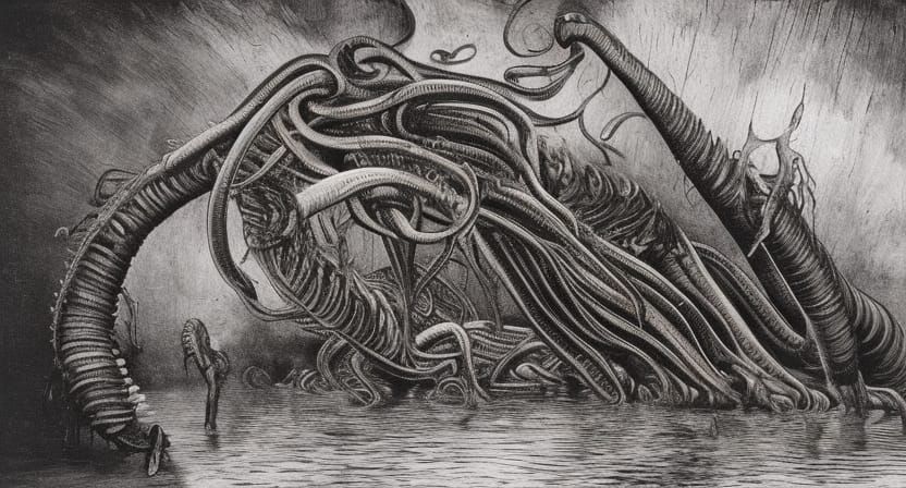 The Abyssal Gulper eel has eaten a large meal Eldritch H.R. ...