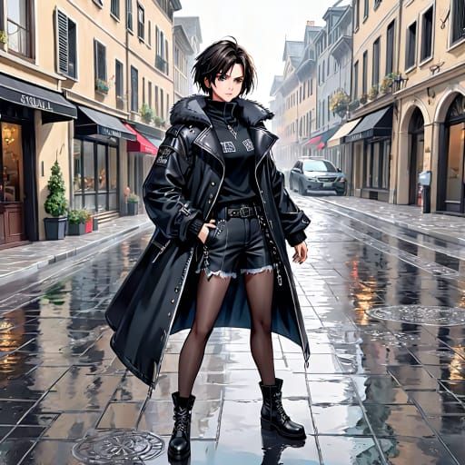 Moon wearing Squall outfit