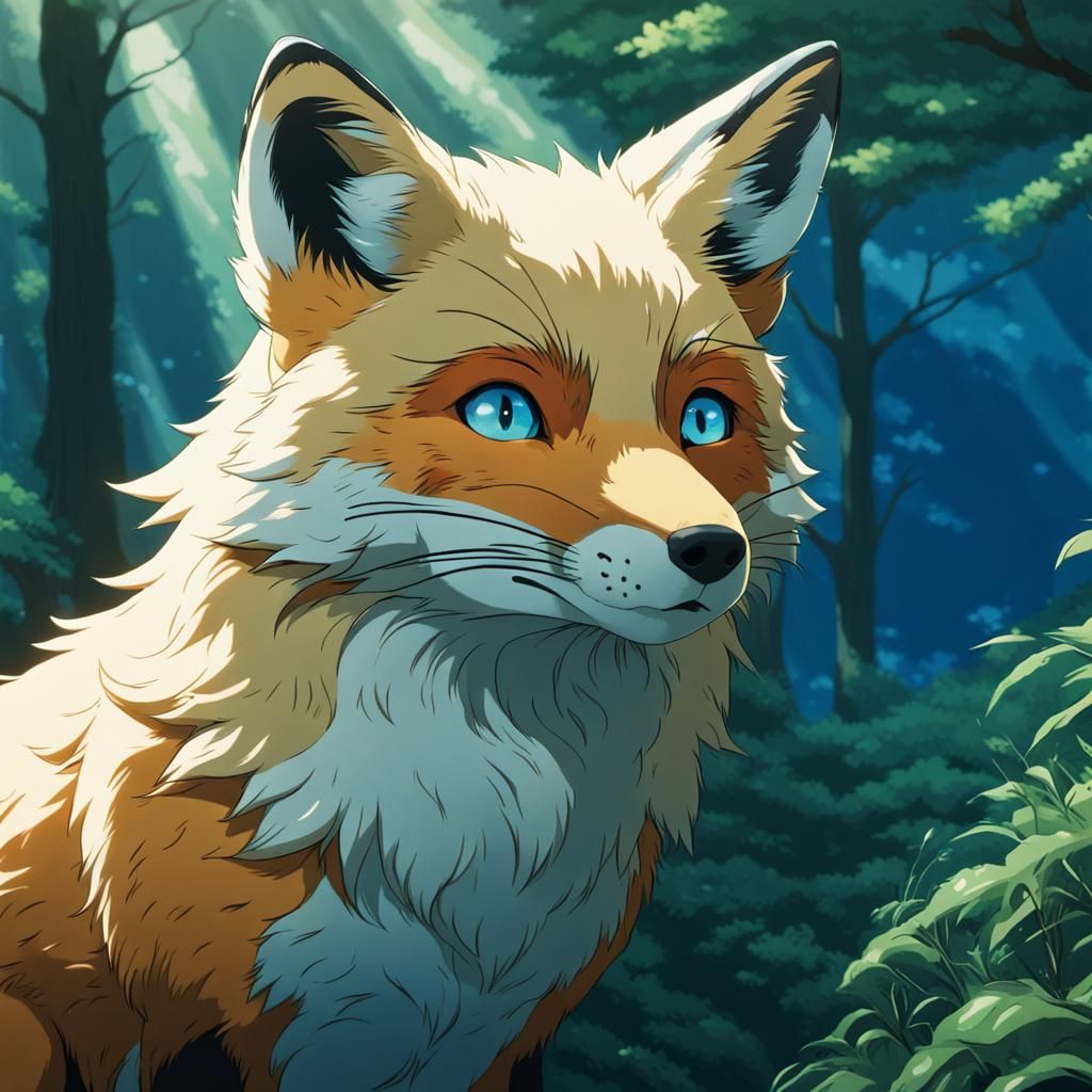 Kawaii anime style cute fox
