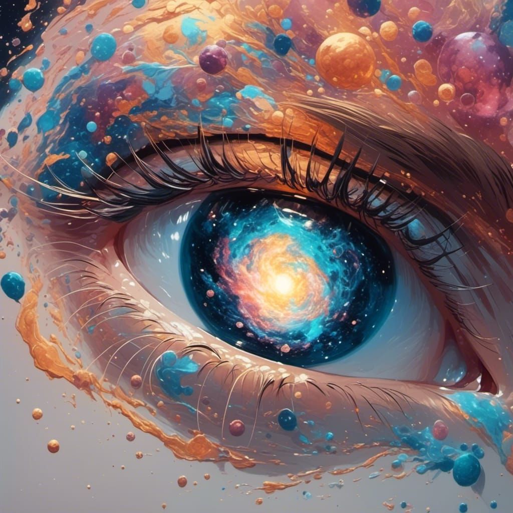 <lora:eye:1.0> The moon and the Galaxy🌌