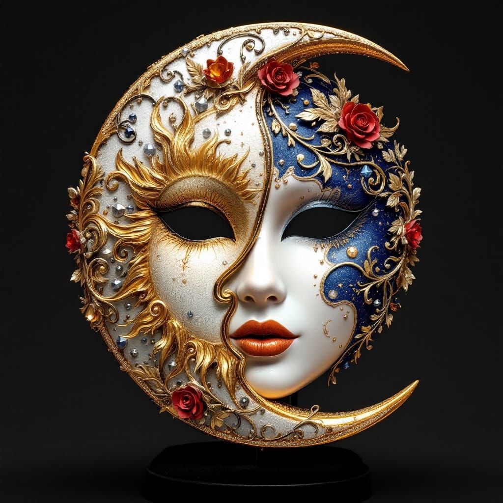 exquisite ceramic Venetian Carnevale mask  by @D
