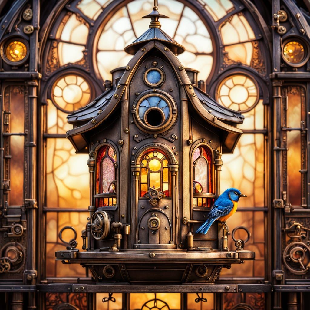 Steampunk birdhouse  by @Kaydenpat