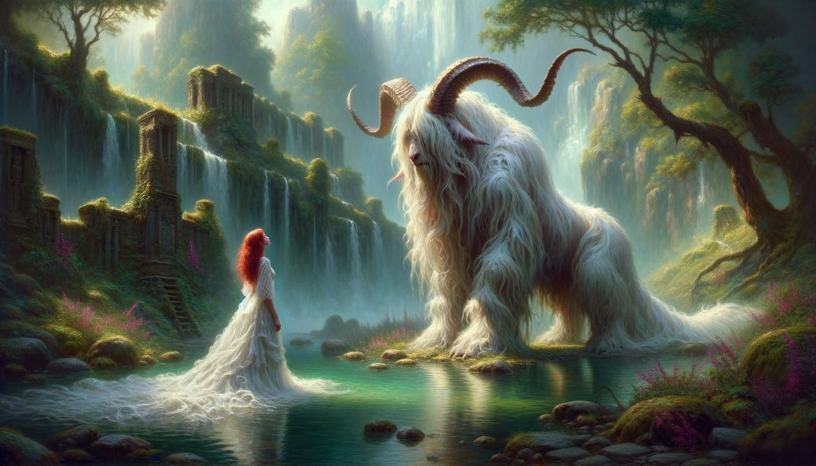 Mystical Encounter: Whitewood Guardian in Golden Hour