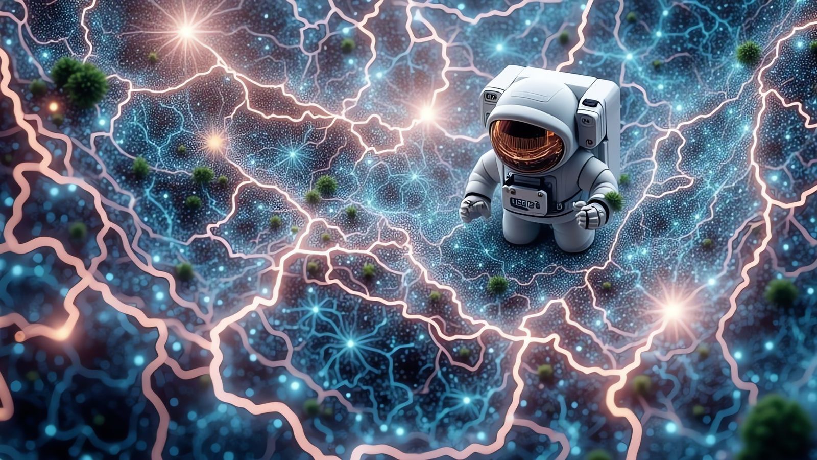 <lora:Light Effects:1.0> Electrical energy, Aura, Light effects, Light effects, An astronaut preparing to go to space to explore the cherry...