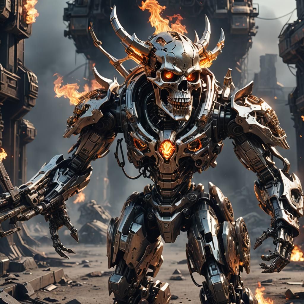 Skull demon with fire arm