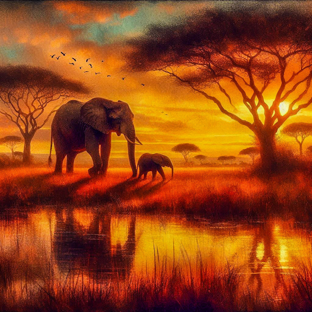 The sky spills gold on old paths, and time stands still to w...