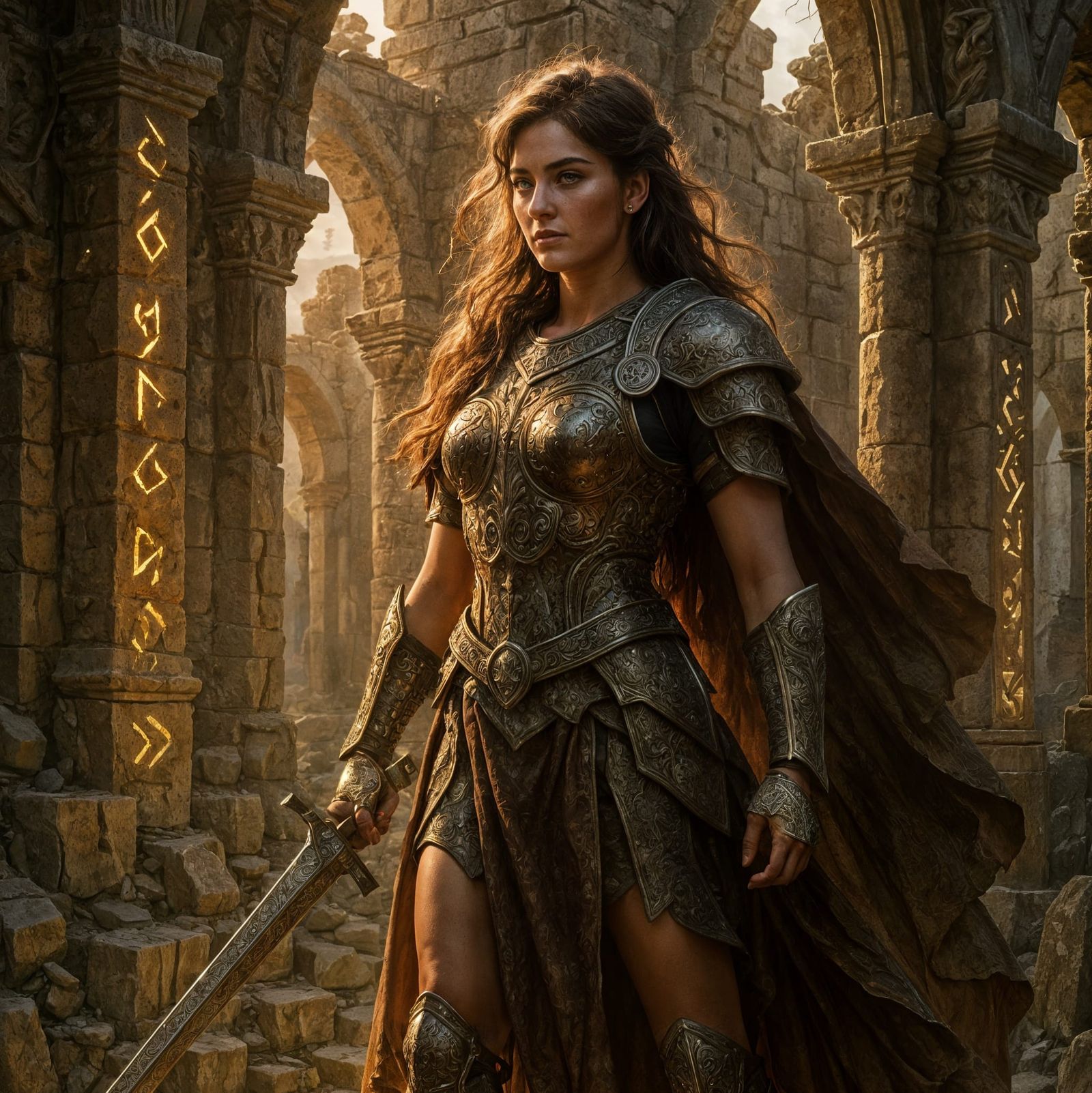 Warrior Princess in the Ruins