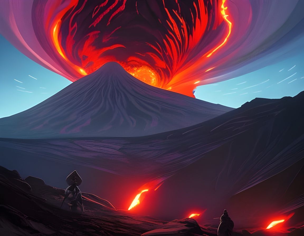 volcano erupting AI Generated Artwork NightCafe Creator