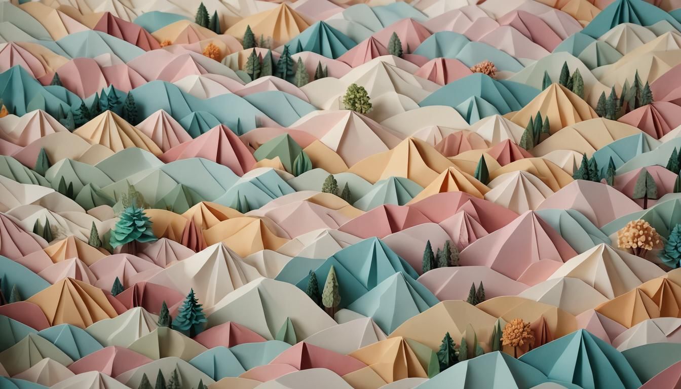 A paper on paper landscape derived from layers upon layers o...