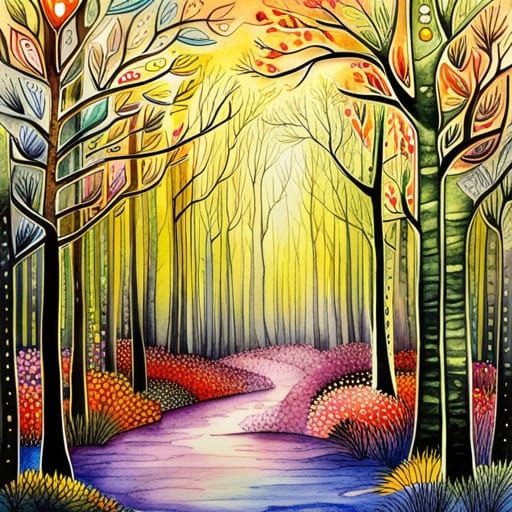 A magical forest.