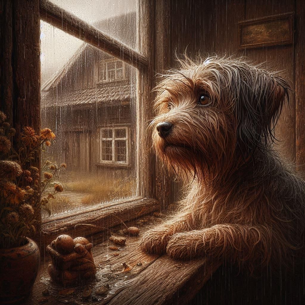 Here waiting for my friend Scratch to come home 😁🐶🐶