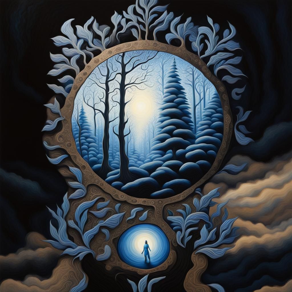 Painting of a person with long hair, a cave painting, inspired by Alexander Archipenko, art nouveau, adinkra symbols, graceful curves, from...