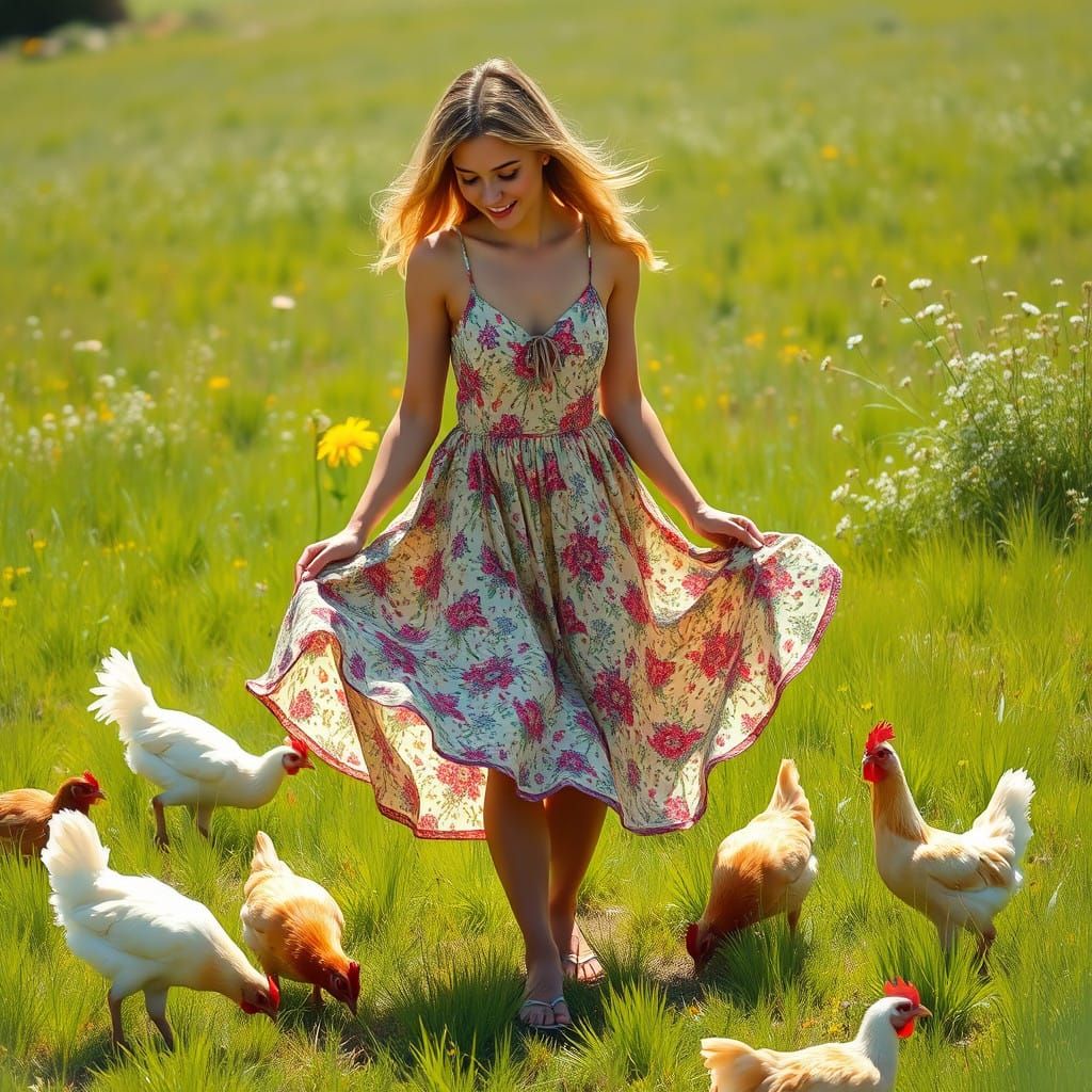 Warm sunny day with chickens   by @Jessica Nicole