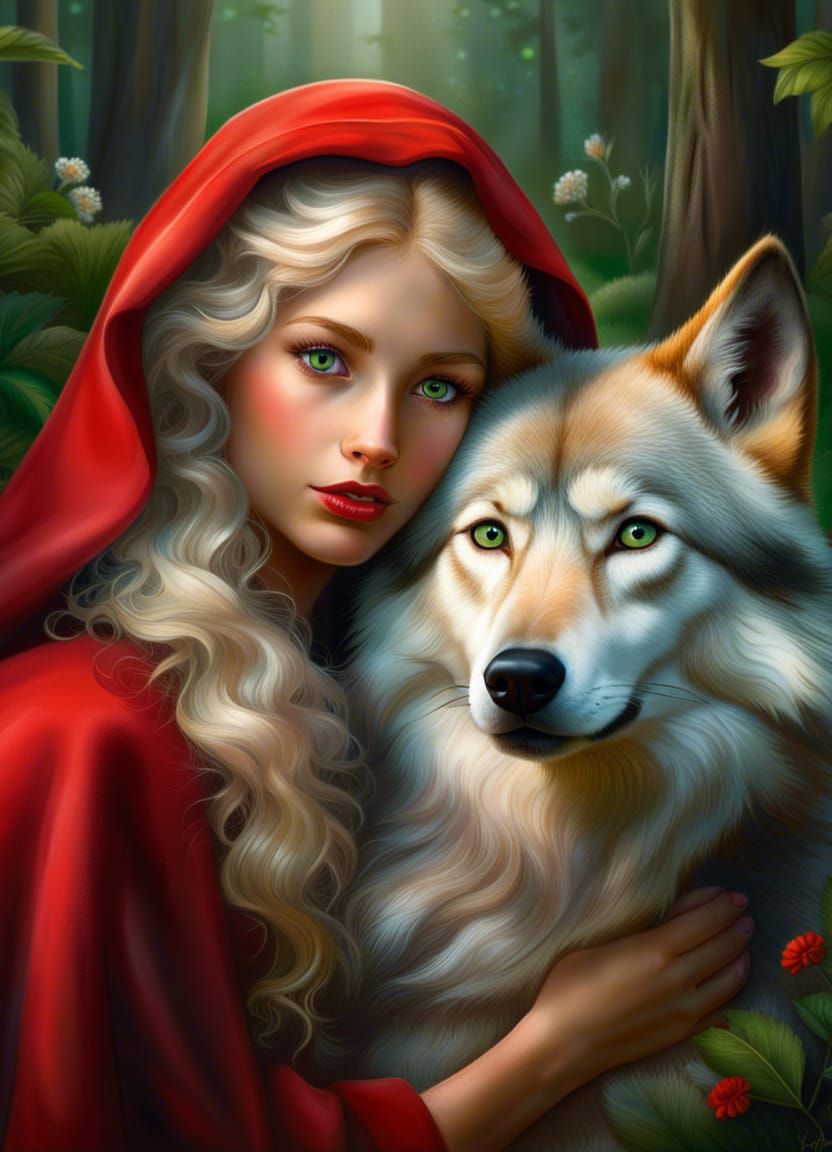 Red and the Wolf  by @RandomlyGeneratedName