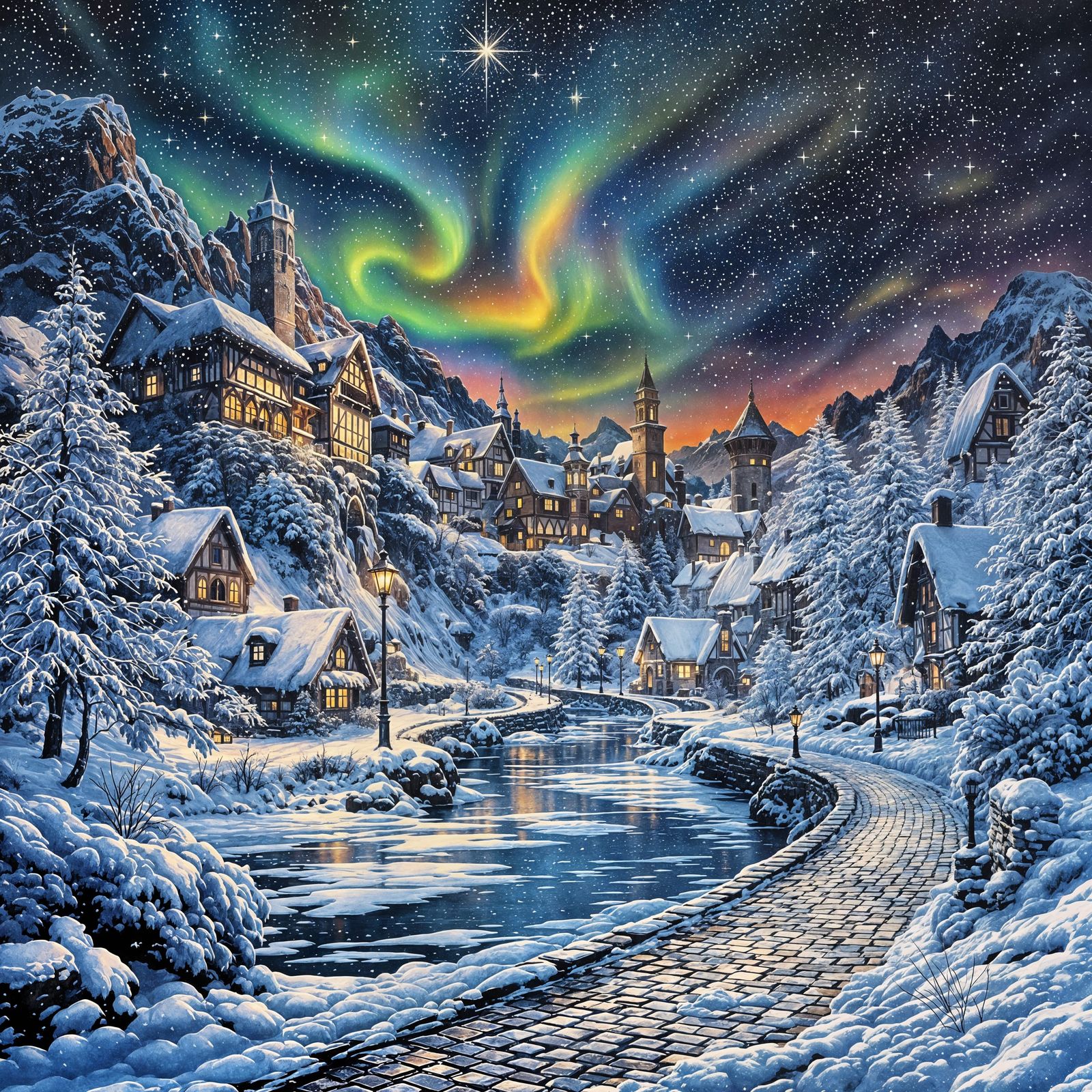 Starlit Snowfall  by @Artificial Artistry