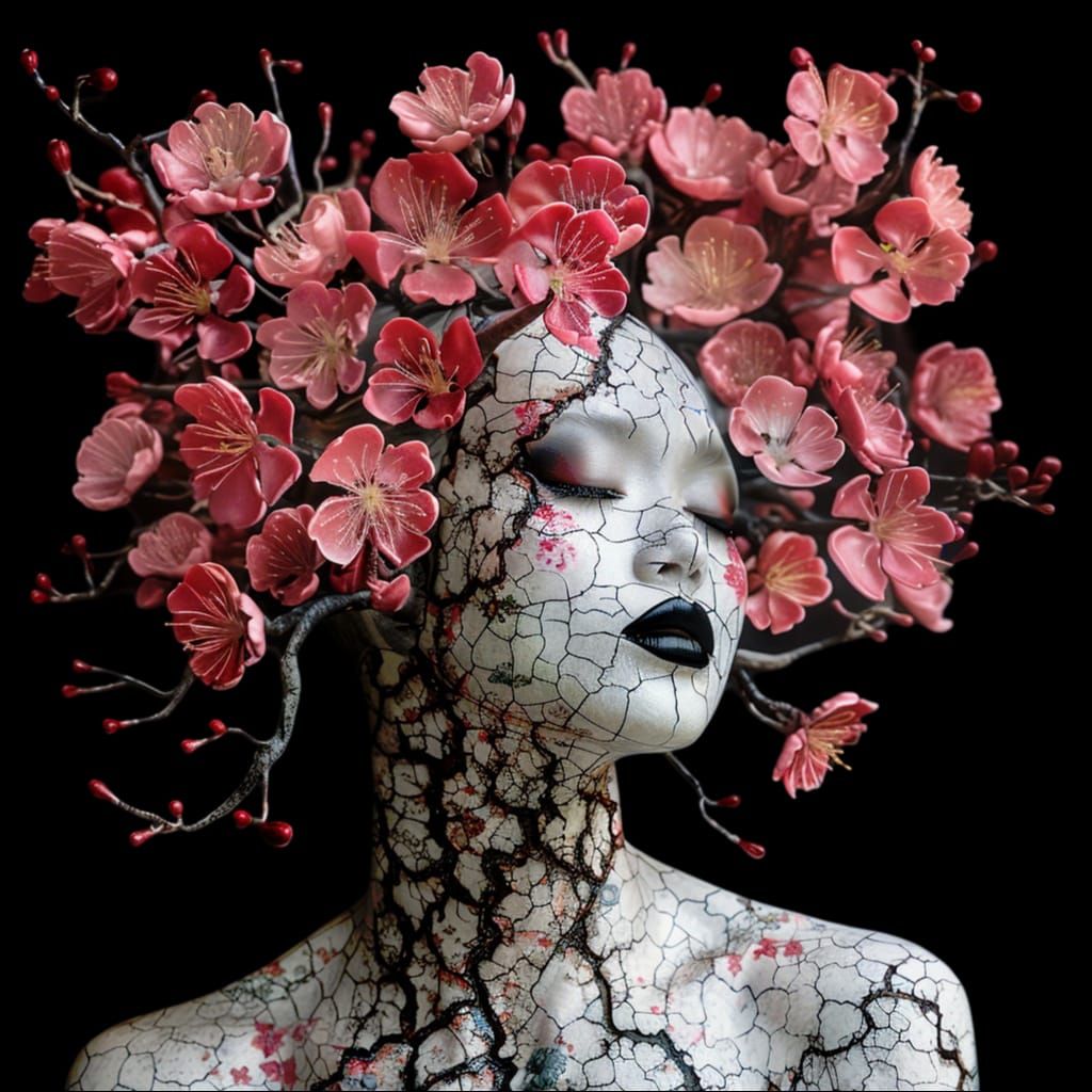 Cracked Porcelina Geisha