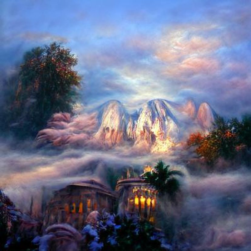 Mount Olympus at dawn AI Generated Artwork NightCafe Creator