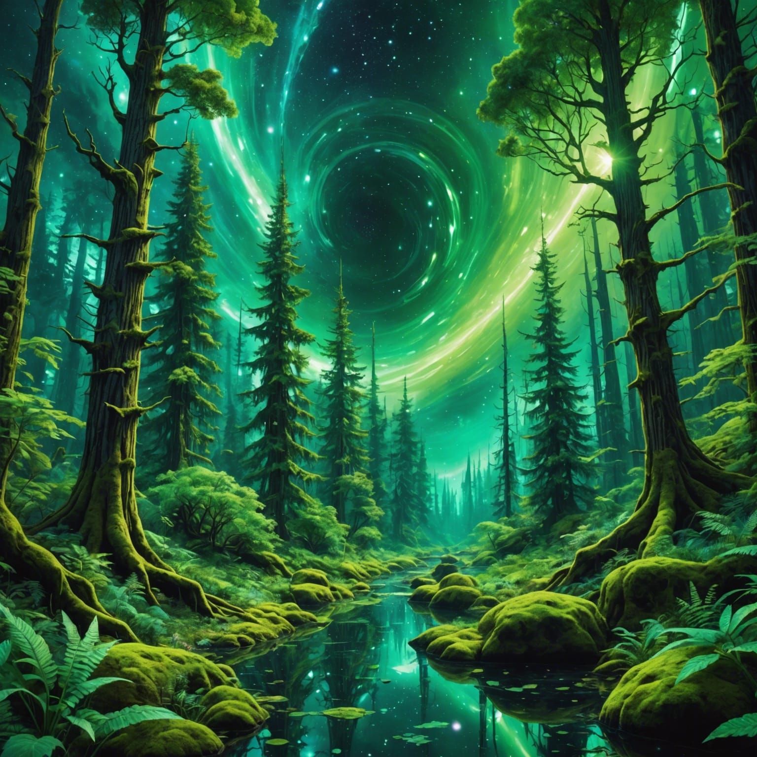 Green Galaxy forest
