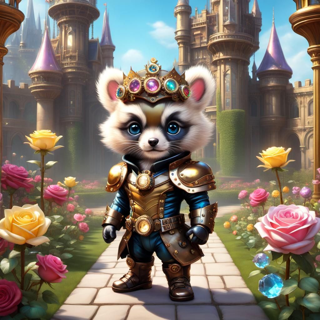 Steampunk Wolverine Prince in Castle Garden - AI Generated Artwork ...