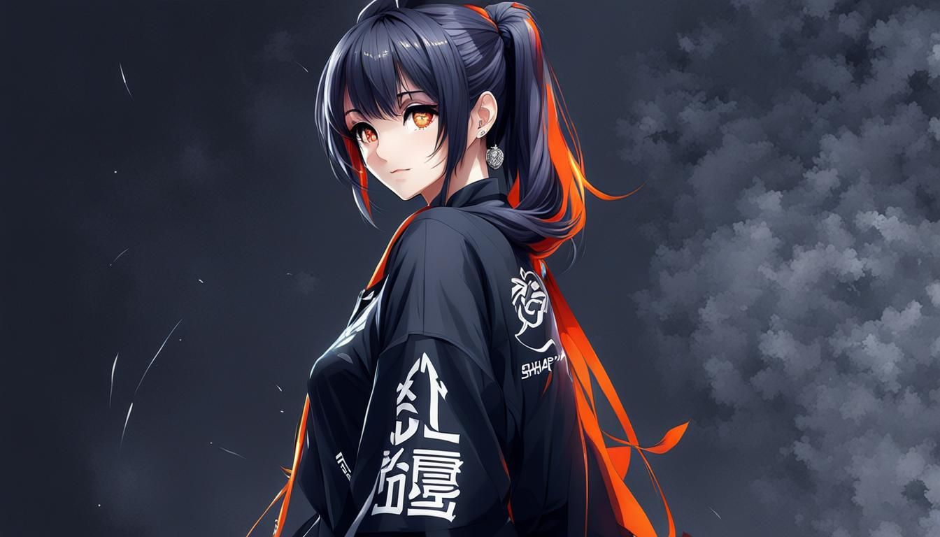 artwork so beautiful girl and shapely with style anime human...