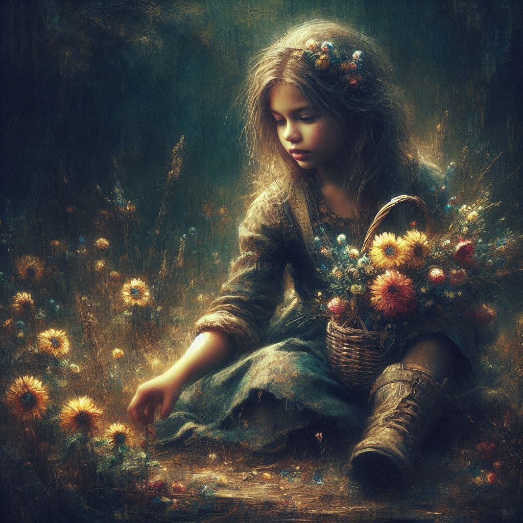 Girl Picking Flowers