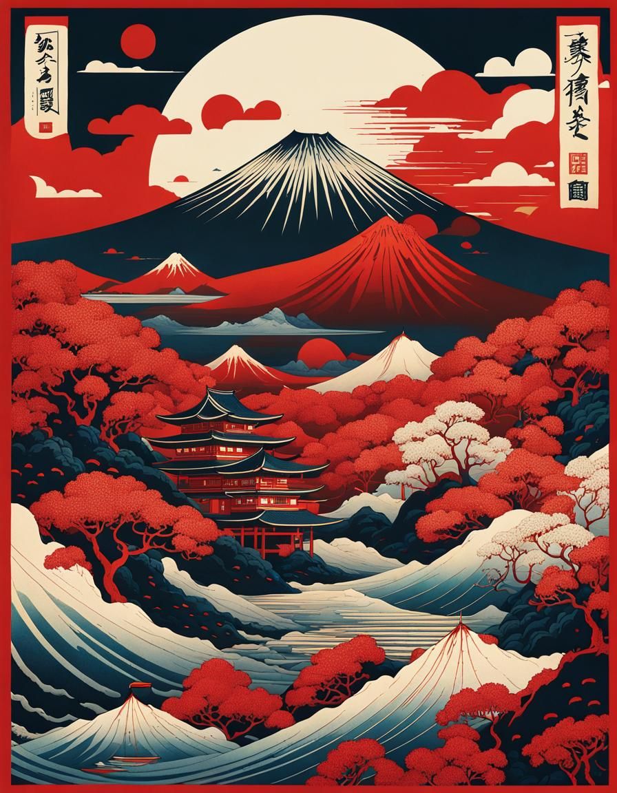 Ukiyo-e Bloody Asianscape!  by @Nikko P
