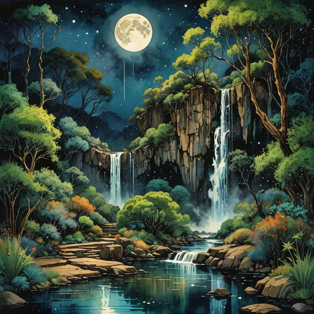 The hidden waterfall  by @Krizza