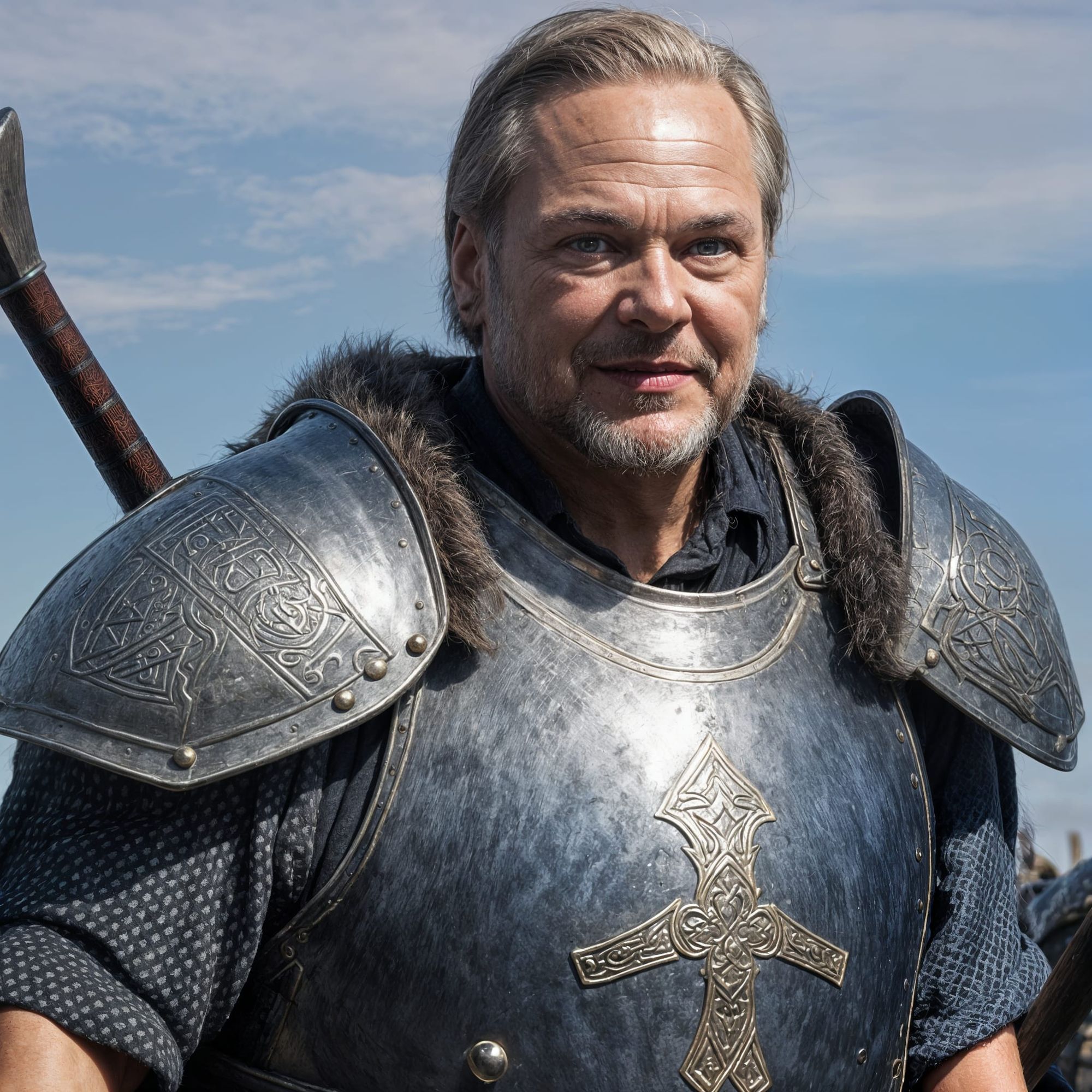 portrait of <Subject> as a Warrior wearing plate Mail and a greataxe