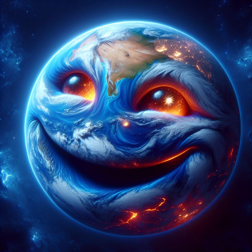 Earth Smiles: A Celestial Matte Painting